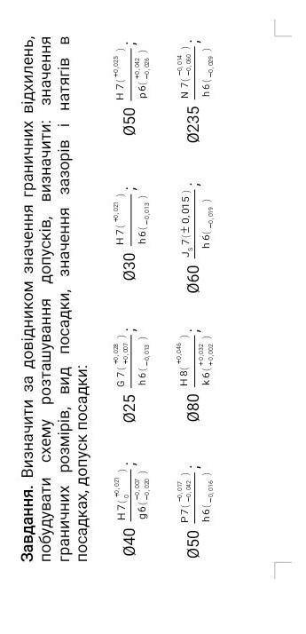 Визначити за довідником значення граничних відхилень, побудувати схему розташування допусків, визнач