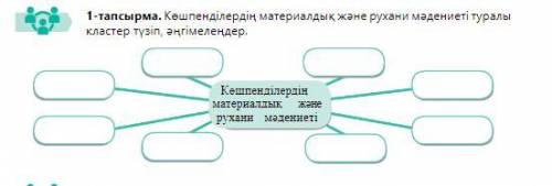 Көшпенділердің материалдық және рухани мәдениеті туралы кластер түзіп әңгімелеңдер.