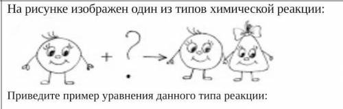 даю 20бл. На рисунке изображен один из типов химической реакции:Приведите пример уравнения данного т