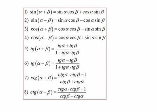 с информатикой Основные тригонометрические формулы Записать в виде формул: в ворде Вставка->форм