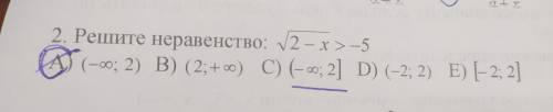 Решите неравенство √(2-x)>-5 С решением