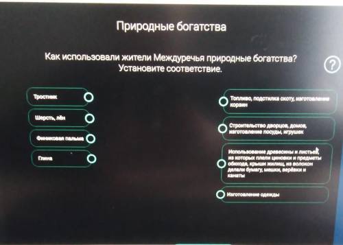 Как использовали жители Междуречья природные богатства?Установите соответствие.​