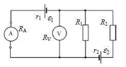 На рисунке изображена схема цепи. Определить: 1) показания амперметра; 2) показания вольтметра; 3) н