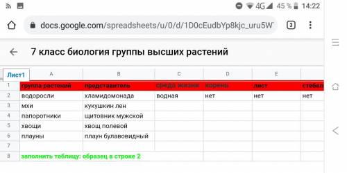 заполнить таблицу за 6 класс