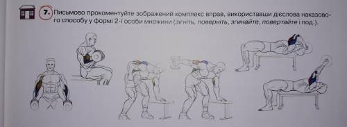 Письмово прокоментуйте зображений комплекс вправ, використавши дієслова наказового у формі 2-ї особи