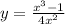 y = \frac{x {}^{3} - 1 }{4x {}^{2} }