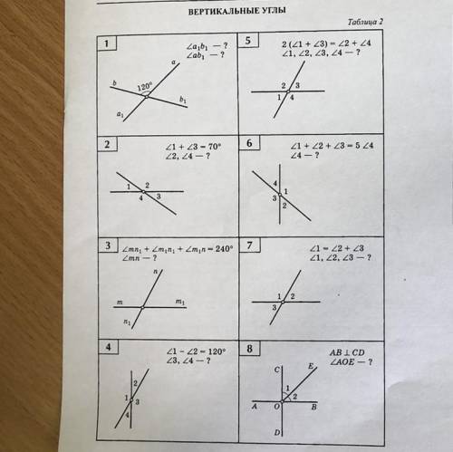 Вертикальные углы. решить.. в решениями