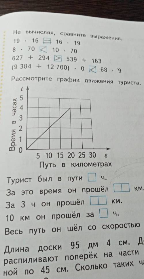 Рассмотри график движения туриста Заполните пропуски​