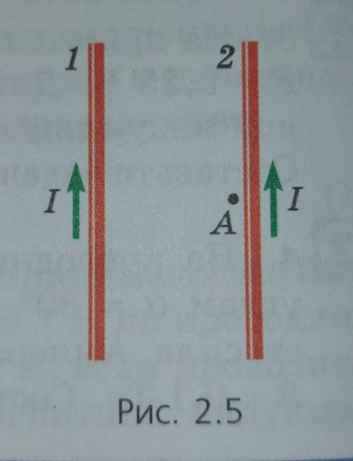 В параллельных проводниках 1 и 2 текут одинаково направленные токи (рис. 2.5).а) Найдите направление