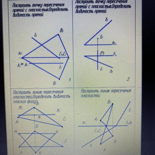 Начертательная геометрия пересечения прямых и видимость