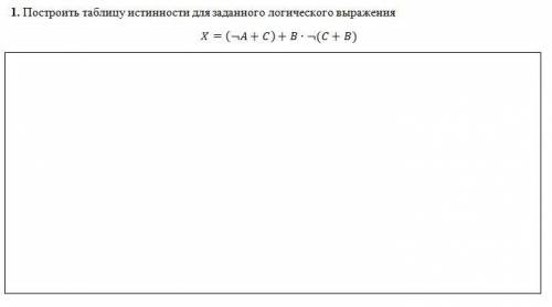 Таблица истинности для заданного логического выражения