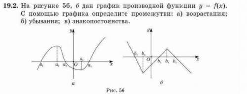 на рисунке 56, б изображен график функции y = f (x), с графика определите промежутки: а) возрастания