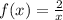 f(x)=\frac{2}{x}