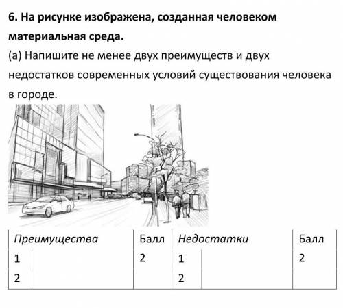 . На рисунке изображена, созданная человеком материальная среда. (a) Напишите не менее двух преимуще