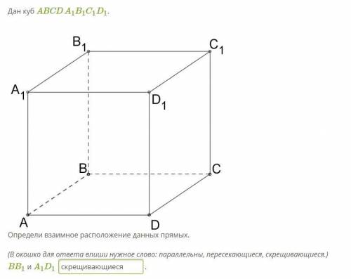 Дан куб ABCD A1B1C1D1.