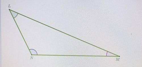 Правильно выбери название сторон и углов треугольника NLM. 1.сторона, лежащая против угла MMNNLLM2.