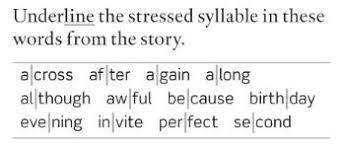 Underline the stressed syllable in these words