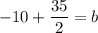 \displaystyle - 10 + \frac{35}{2} = b