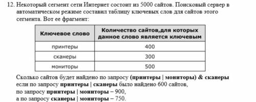 12. Некоторый сегмент сети Интернет состоит из 5000 сайтов. Поисковый сервер в автоматическом режиме