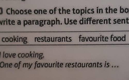 Choose one of the topics in the box and write a paragraph. use different sentence lengths​