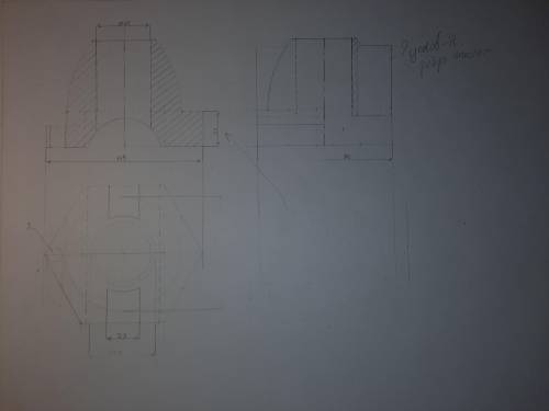 Инженерная графика. Нужно выполнить разрезы и проставить размеры, но верно ли я сделал?