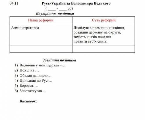 Можно внутрішню політику, все остальное по желанию​