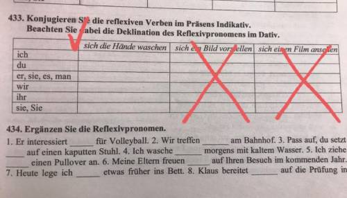 Немецкий Упр.433 записать спряжение Упр.434 вписать правильное возвратное местоимение