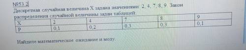 Хел дискретная случайная величина x задана значениями : 2, 4,7, 8,9, закон распределения случайной в