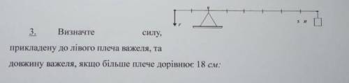 Визначте силу, прикладену до лівого плеча важеля, та довжину важеля, якщо більше плече дорівнює 18 с