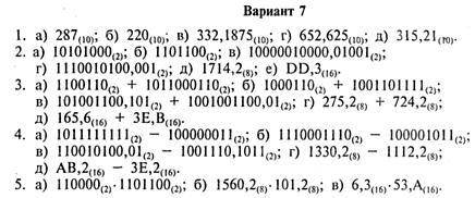 1.Переведите данное число из десятичной системы счисления в двоичную, восьмеричную и шестнадцатеричн