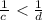 \frac{1}{c \: } < \frac{1}{d}