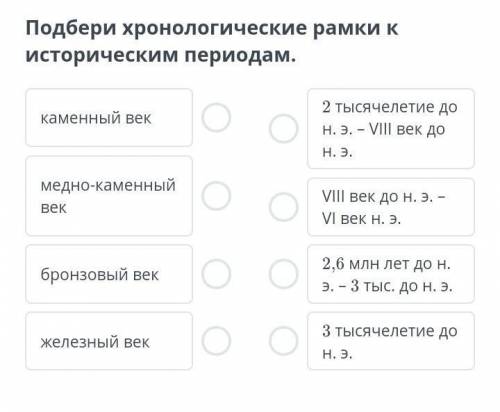 Освоение железа на территории Казахстана. Урок 1 Подбери хронологические рамки к историческим период