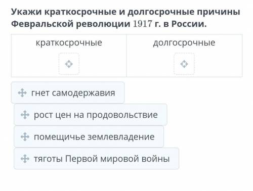 Укажи кратко и долго причины Февральской революции 1917 г. в России.​