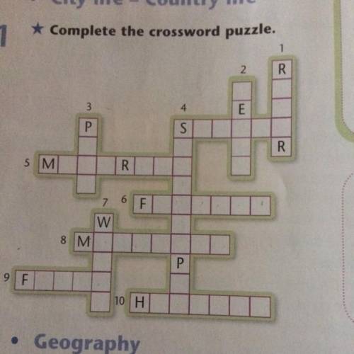 Vocabulary • City life - Country life * Complete the crossword puzzle. 1 1 Across 4 Flat open space