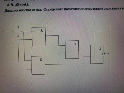 Дана логическая схема. Определите наличие или отсутствие сигнала на выходе схемы: