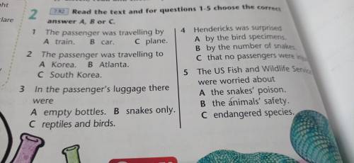 Read the text and for questions 1-5 choose the correct answer A, B, C 1 The passenger was travelling