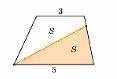 Основания трапеции равны 3 и 5. Прямая проходит через вершину трапеции и делит её площадь пополам. В