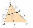 На сторонах АВ и ВС треугольника АВС взяты точки М и К, так что АМ: МВ- 2:3, ВК: КС =4:5. Через сере