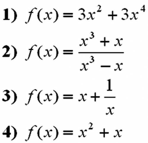 Какие из представленных функций являются четными а какие нечетными?