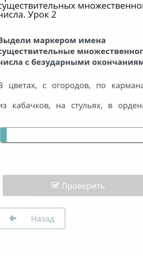 Выдели маркером имена существительные множественного числа безударными окончаниеми