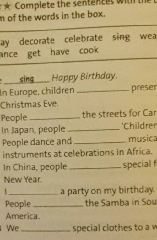 We sing Happy Birthday 1 In Europe, childrenpresents onChristmas Eve. the streets for Carnival.2 Peo