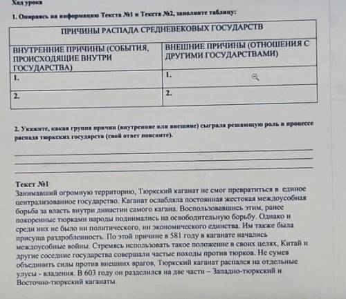 2. Укажите, какая группа причин (внутренние или внешние) сыграла решающую роль в процессе распада тю