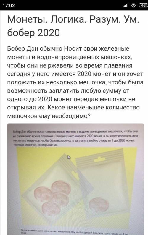 Бобёр 2020 ум логика и тд30 минут​