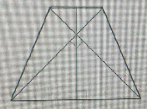 В равнобедренной трапеции диагонали перпендикулярны. Основания трапеции равны 28 и 34. Найдите её вы