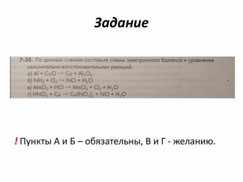 По данным схемам составьте схемы электронного баланса и уравнения окислительно-восстановительных реа