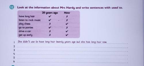 Look at the information about Mrs Hardy and write sentences with used to.​