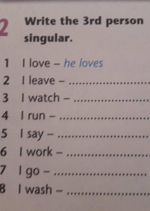 Write the 3rd person singular​