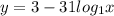 y = 3 - 31 log_{1} x