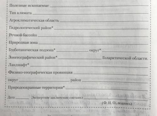 На основании проведённого исследования природы своей местности и карт атласа подготовьте экспертное