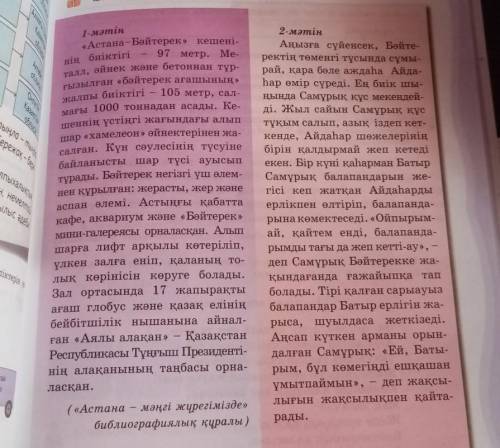 6-тапсырма. Оқылым мәтіні бойынша кестені толтыр. 1) Ауызекі сөйлеу тіліне тән сөздер. Үлгі(пример)